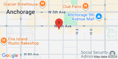 Map showing location of Humpy's Great Alaskan Ale House