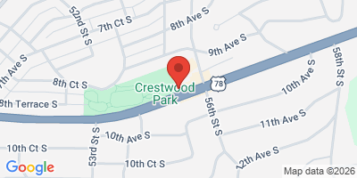 Map showing location of Crestwood Tavern