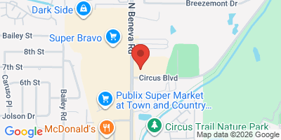 Map showing location of Hot Sands Oasis Tiki Bar and Grill