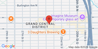 Map showing location of Grand Central Brewhouse