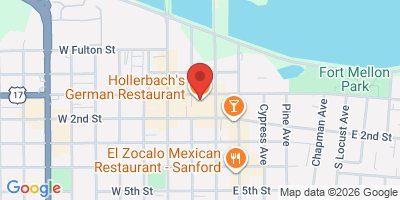 Map showing location of Hollerbach's German Restaurant