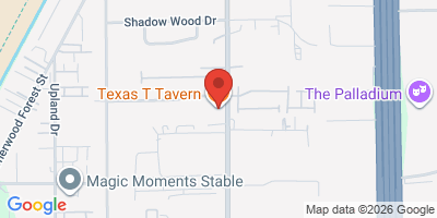 Map showing location of Texas T Tavern