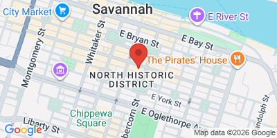 Map showing location of Savannah Taphouse