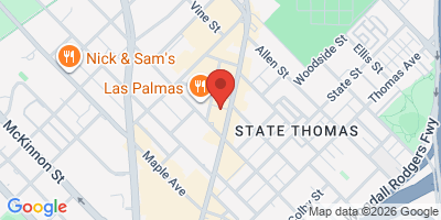 Map showing location of Blackfriar Pub - Dallas