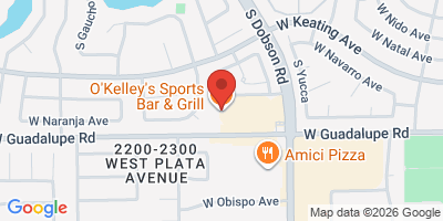 Map showing location of O'Kelley's Sports Bar & Grill