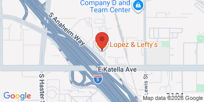 Map showing location of Lopez & Lefty's