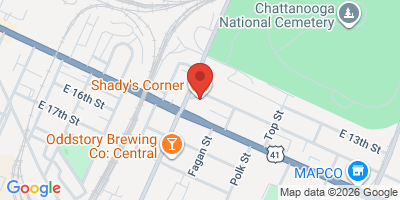 Map showing location of Shady's Corner
