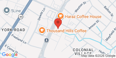 Map showing location of Dom's Dive Bar