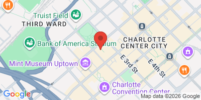 Map showing location of Queen City Bites & Crafts