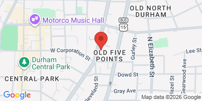 Map showing location of Durham Beer Garden