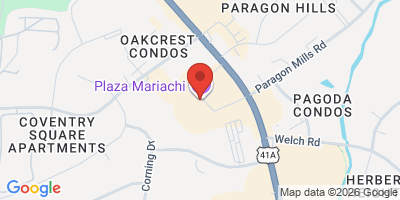 Map showing location of Plaza Mariachi