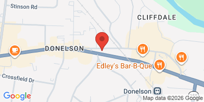 Map showing location of Party Fowl Donelson