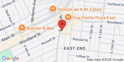 Map showing location of BoomBozz Craft Pizza