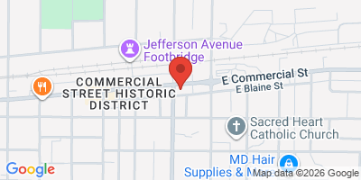 Map showing location of 504 E Commercial St