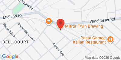 Map showing location of Mirror Twin Brewing