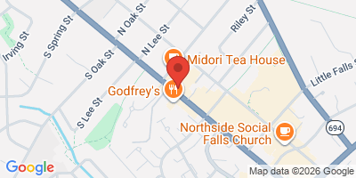 Map showing location of Solace Falls Church