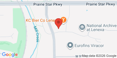 Map showing location of KC Bier Co Lenexa