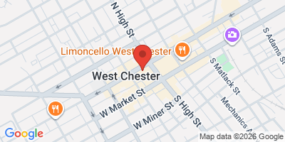 Map showing location of Kildares Irish Pub - West Chester, PA