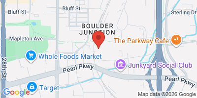 Map showing location of SkyBox Bar & Cafe (Boulder Indoor Soccer)