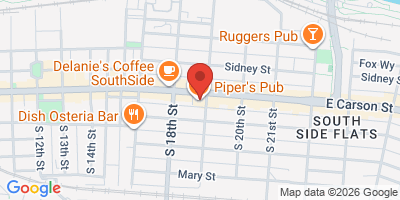 Map showing location of Piper's Pub