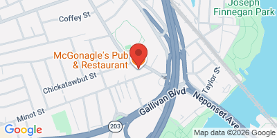 Map showing location of McGonagle’s Pub & Restaurant