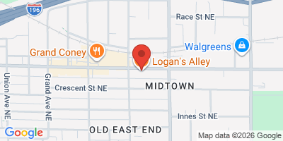 Map showing location of Logan's Alley